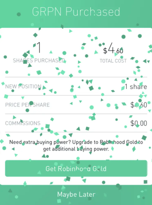 Robinhood Confetti UI